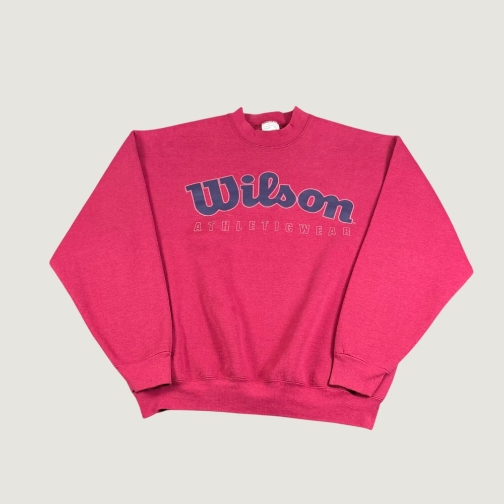 Vintage Wilson Athletic Wear Sweatshirt Mens XL Pink Magenta Crewneck USA Made